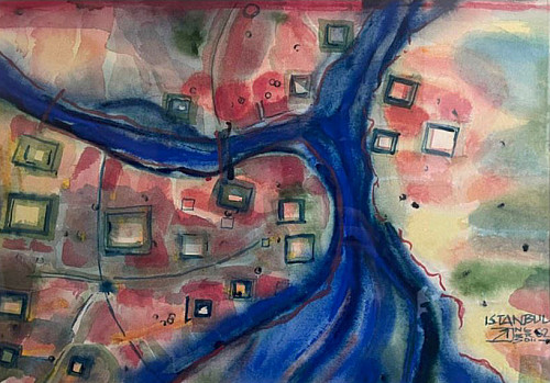 Richard Ingersoll, â€œIstanbul,â€ ca. 1982. Watercolor on paper, 18 x 12 in.